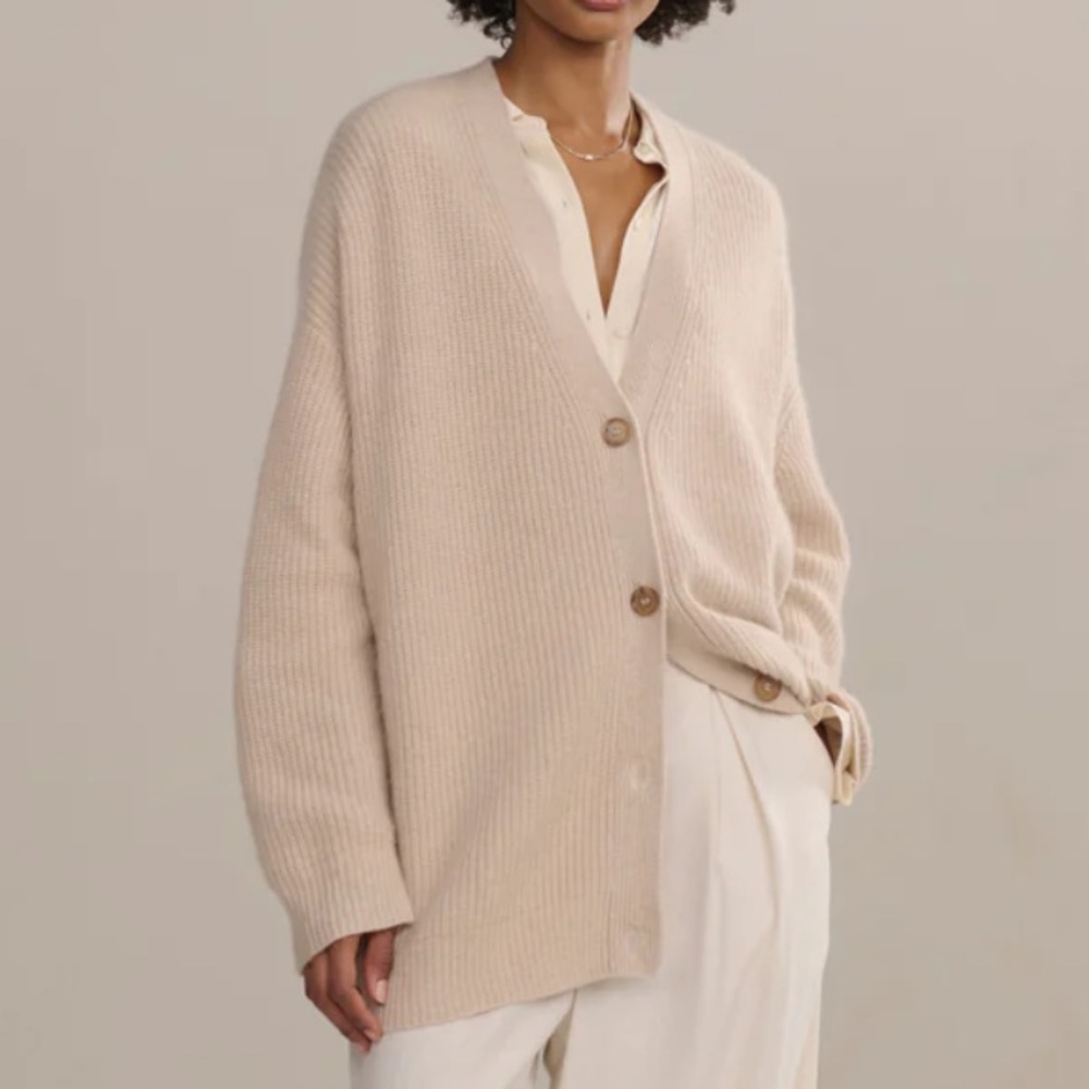 Jenni Kayne Cocoon Cashmere Cardigan - Small, Oatmeal color